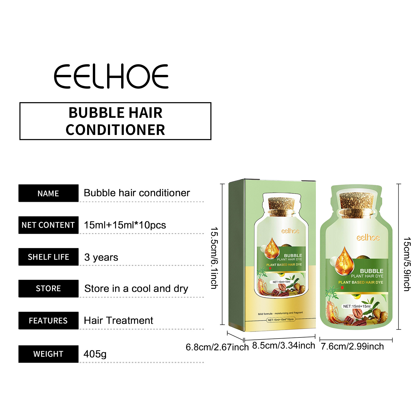 EELHOE Natural Plant Hair Dye  - огляд і ціна Hair Spray Color