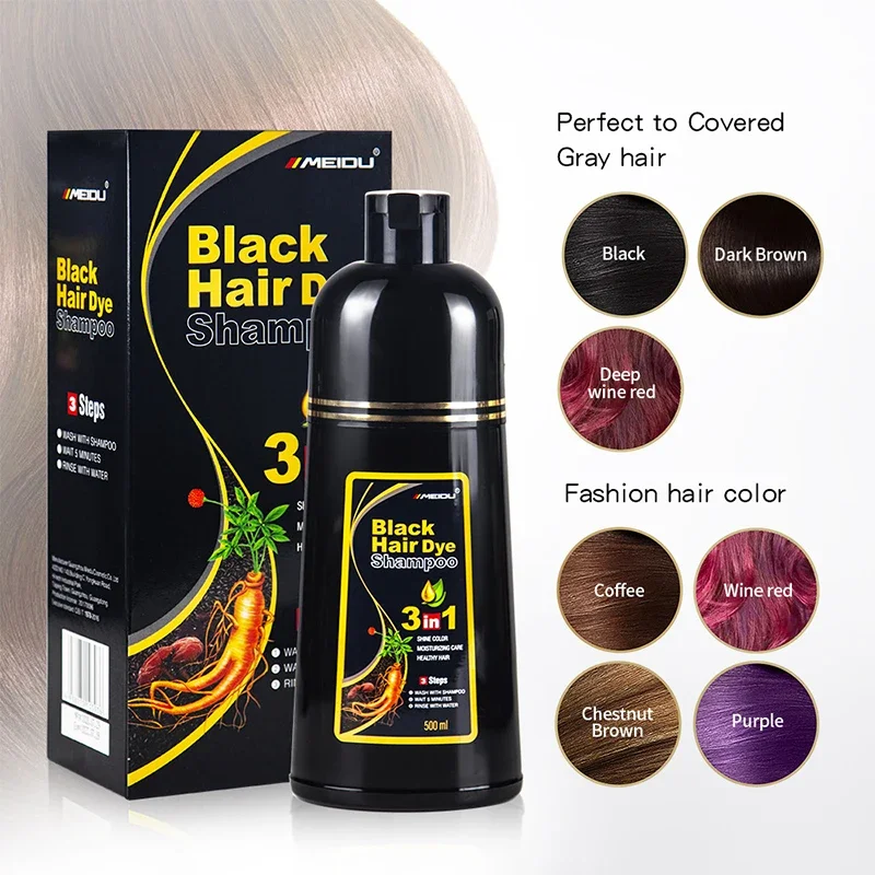 Black Hair Dye Shampoo 3 In 1  - огляд і ціна Hair Spray Color