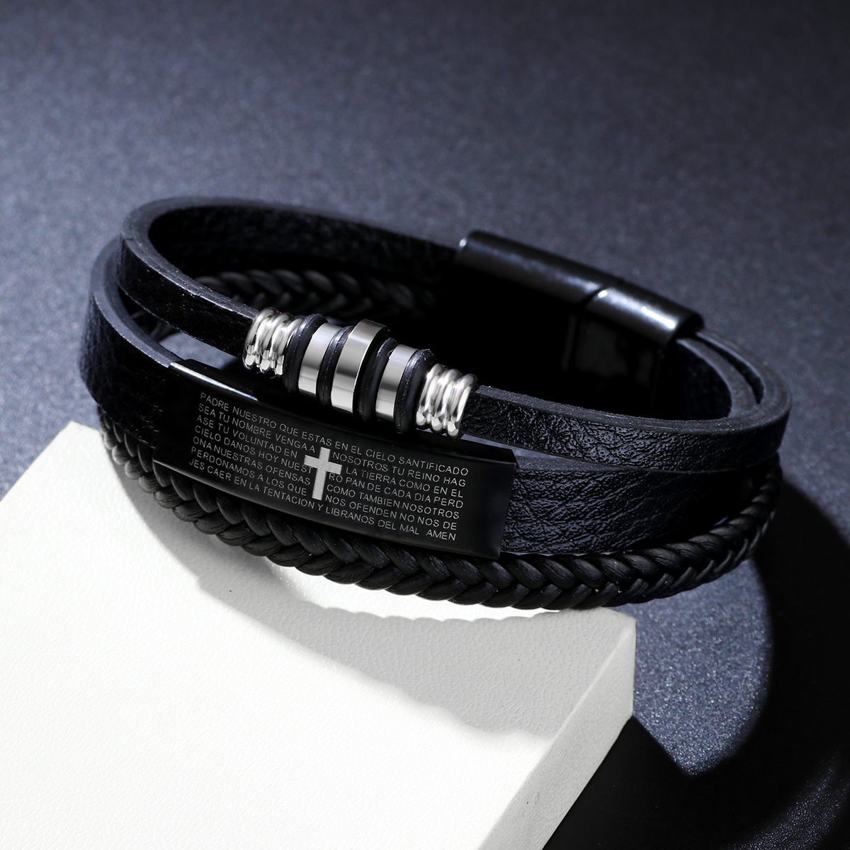 Men Triple Layer Braided Leath - огляд і ціна Magnetic Clasp Cosplay