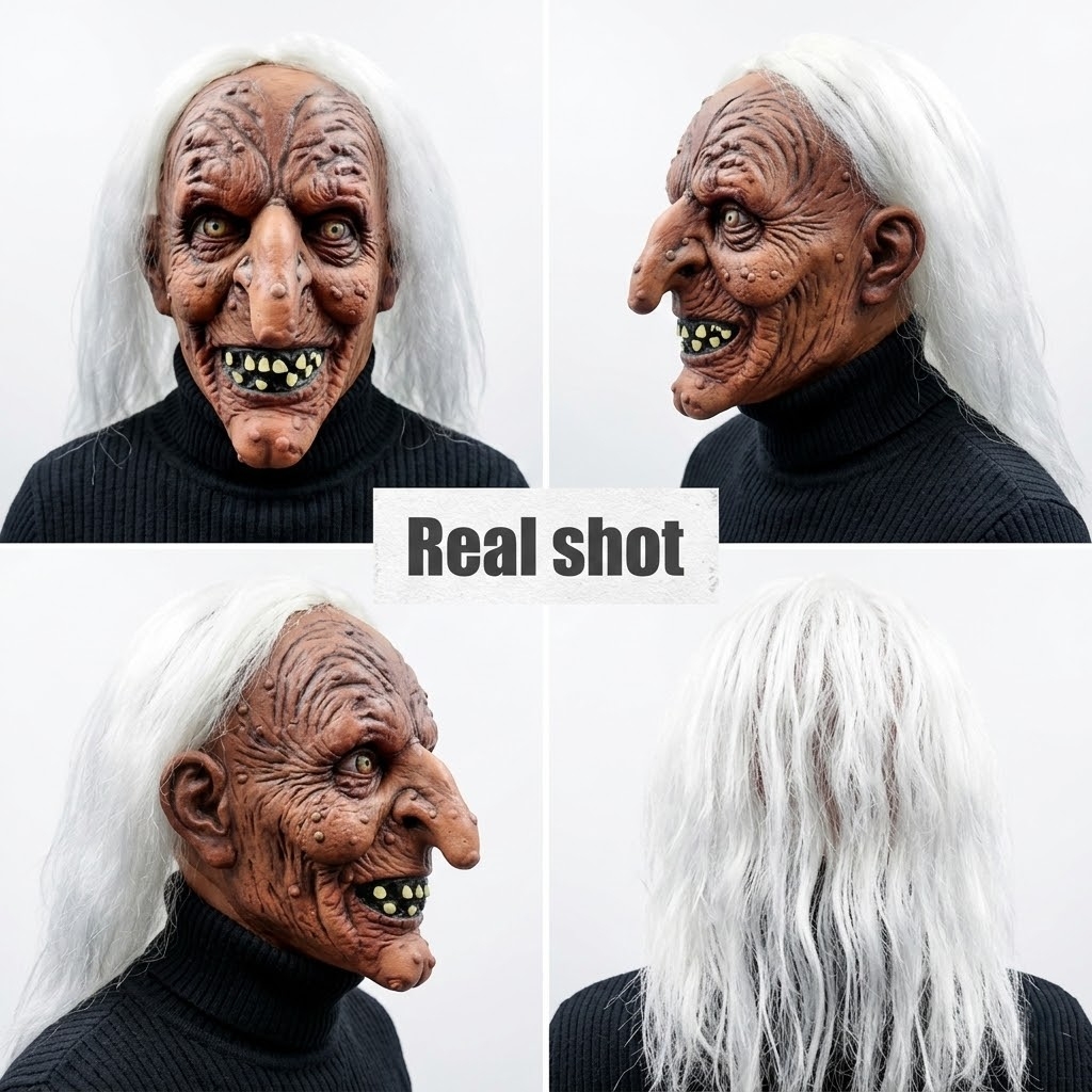 Creative Witch Latex Mask For  - огляд і ціна Cosplay Prop Designer